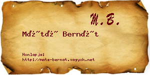 Máté Bernát névjegykártya